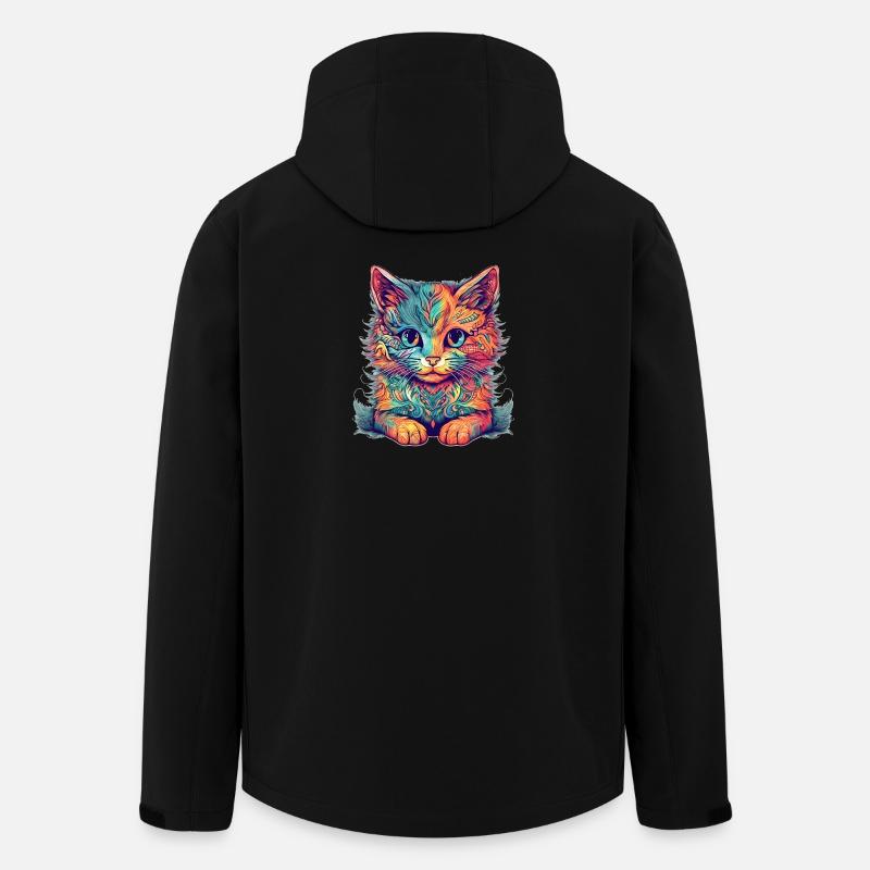 Abstrakte Katze - Recycelte Männer Softshell-Jacke von Stanley/Stella - Schwarz