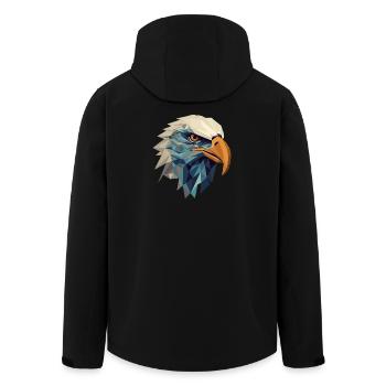 Stilisierter, geometrischer Adler - Recycelte Männer Softshell-Jacke von Stanley/Stella - Schwarz - Hinten - AI Model Male 185 light (185cm)