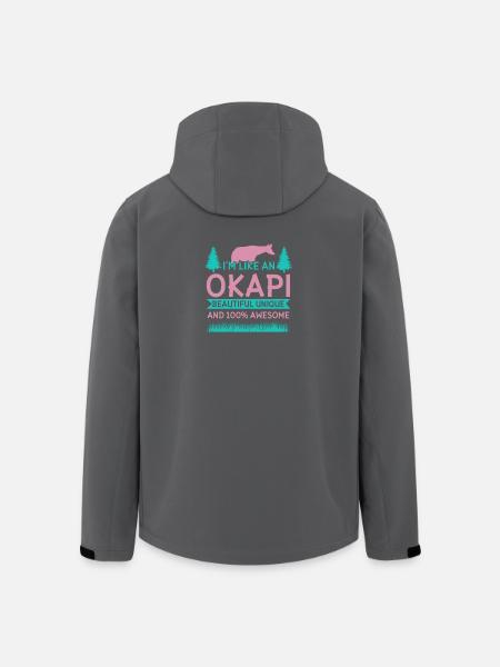 Okapi wild giraffes design - Men’s Recycled Softshell Jacket by Stanley/Stella - black