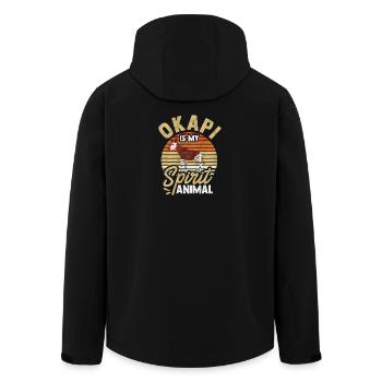 Okapi is my spirit animal - Men’s Recycled Softshell Jacket by Stanley/Stella - black - Back - AI Model Male 185 light (185cm)