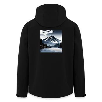 Vulkanlandschaft - Recycelte Männer Softshell-Jacke von Stanley/Stella - Schwarz - Hinten - AI Model Male 185 light (185cm)