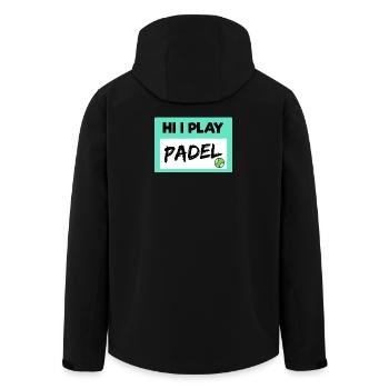 Déclaration de Balles de jeu de padel de joueur de padel de loisir - Veste softshell homme en polyester recyclé Stanley/Stella - noir - Dos - AI Model Male 185 light (185cm)