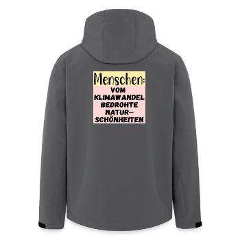 Klimawandel Naturschönheiten - Menschen Sprüche - Recycelte Männer Softshell-Jacke von Stanley/Stella - Anthrazit - Hinten - AI Model Male 185 light (185cm)
