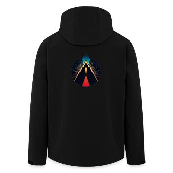 Vulkan Logo - Recycelte Männer Softshell-Jacke von Stanley/Stella - Schwarz - Hinten - AI Model Male 185 light (185cm)