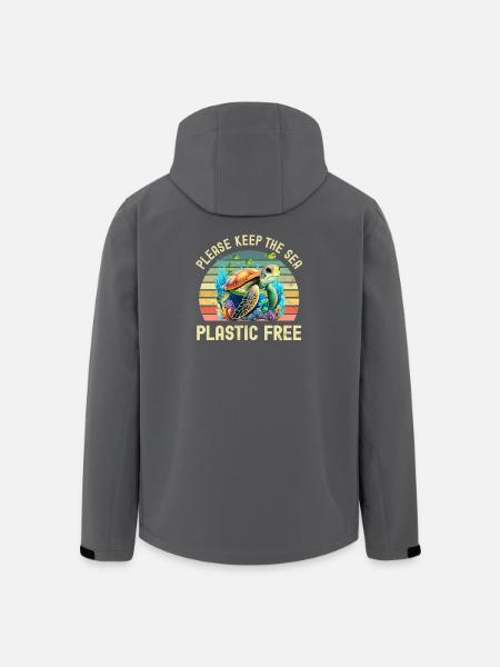 Sea Turtle Environmental Protection - Men’s Recycled Softshell Jacket by Stanley/Stella - black