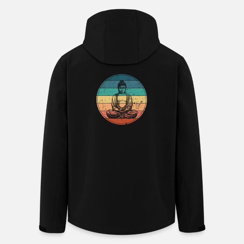 Buddha in Rainbow Meditation - Men’s Recycled Softshell Jacket by Stanley/Stella - black