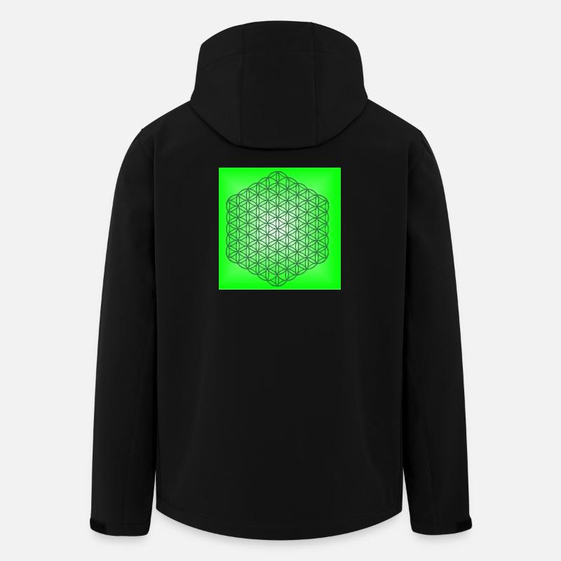 Blume des Lebens für Entspannung - 5.Dimension - Recycelte Männer Softshell-Jacke von Stanley/Stella - Schwarz