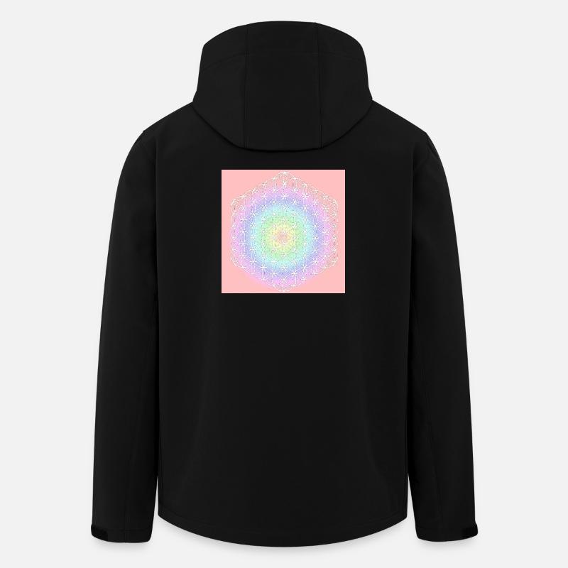 Blume des Lebens weiß - 5. Dimension - Recycelte Männer Softshell-Jacke von Stanley/Stella - Schwarz