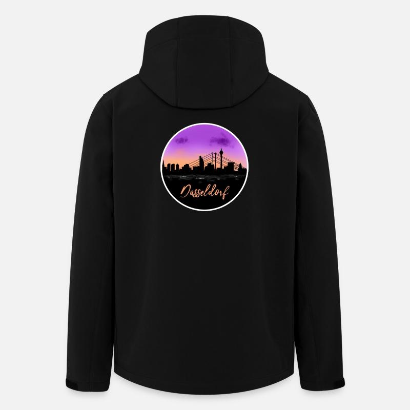 Dusseldorf Fine Skyline - Veste softshell homme en polyester recyclé Stanley/Stella - noir