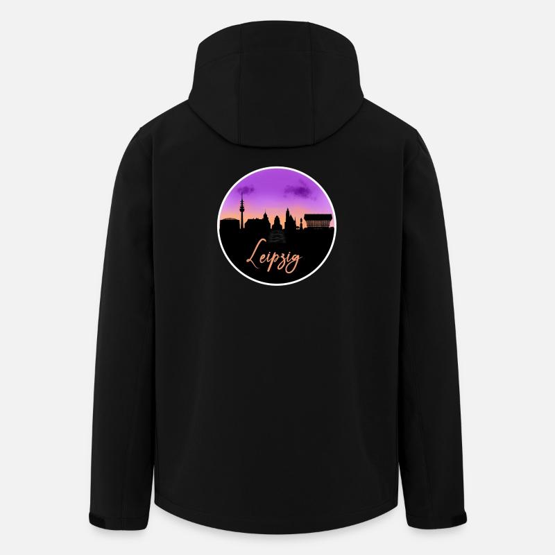 Leipzig Fine Skyline - Recycelte Männer Softshell-Jacke von Stanley/Stella - Schwarz