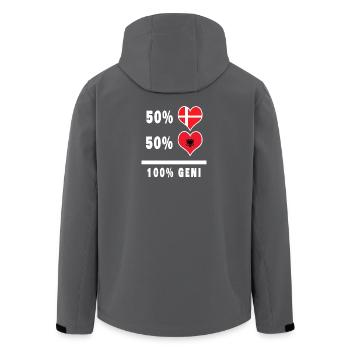 Albanie et Danemark 100% drapeau de génie - Veste softshell homme en polyester recyclé Stanley/Stella - charbon - Dos - AI Model Male 185 light (185cm)