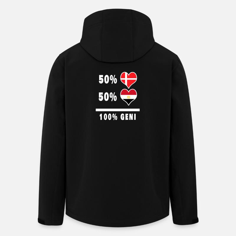 Albanien og Danmark 100% geni flag - Stanley/Stella herre softshelljakke i genanvendt polyester - sort