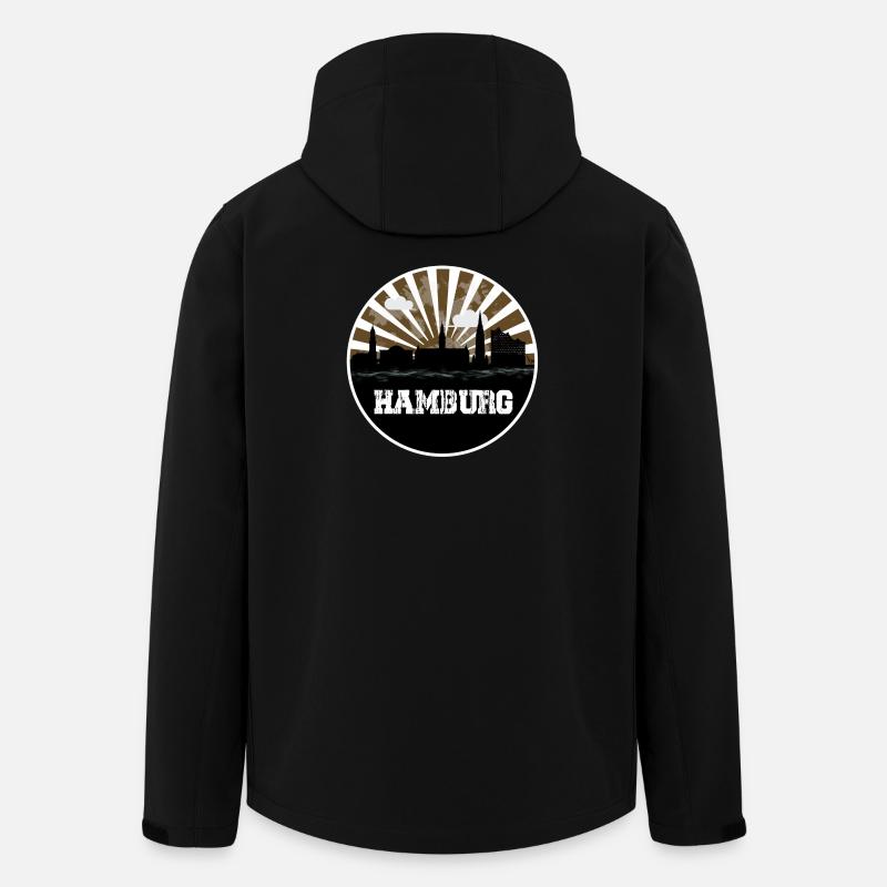 Hamburg Skyline Heimspiel - Recycelte Männer Softshell-Jacke von Stanley/Stella - Schwarz