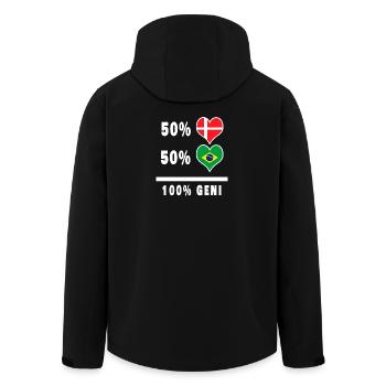 Brazil and Denmark 100% genius flag - Men’s Recycled Softshell Jacket by Stanley/Stella - black - Back - AI Model Male 185 light (185cm)
