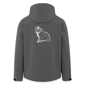 Kätzchen - Recycelte Männer Softshell-Jacke von Stanley/Stella - Anthrazit - Hinten - AI Model Male 185 light (185cm)