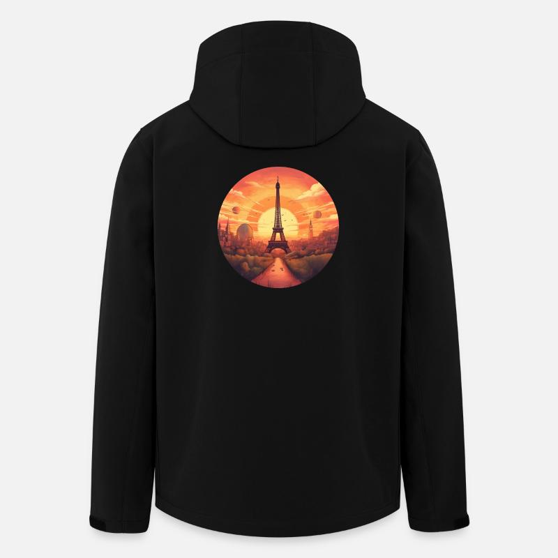 Paris Eiffel Tower at sunset - Men’s Recycled Softshell Jacket by Stanley/Stella - black
