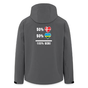 Ruanda und Dänemark 100% geniale Flagge - Recycelte Männer Softshell-Jacke von Stanley/Stella - Anthrazit - Hinten - AI Model Male 185 light (185cm)
