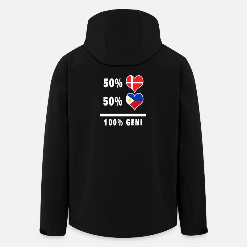 Filippinene og Danmark 100 % genialt flagg - Stanley/Stella herre softshelljakke i genanvendt polyester - sort