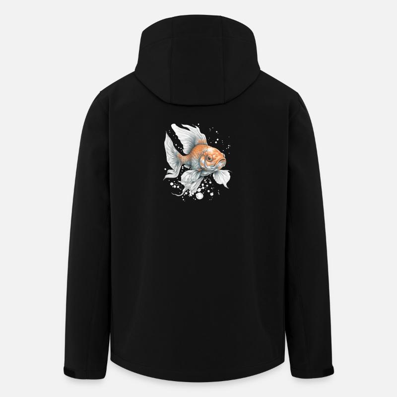 Goldfisch im Wasserblitz - Recycelte Männer Softshell-Jacke von Stanley/Stella - Schwarz