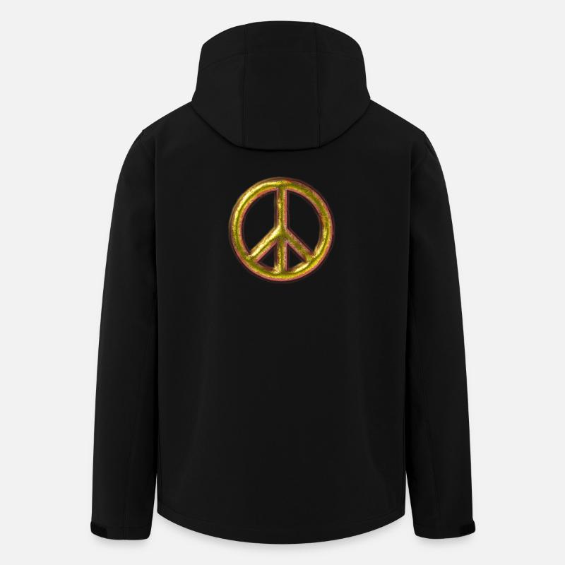 Messing Peace-Zeichen - Recycelte Männer Softshell-Jacke von Stanley/Stella - Schwarz