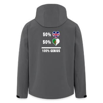 Algeria and Great Britain 100% Genius Flag - Men’s Recycled Softshell Jacket by Stanley/Stella - anthracite - Back - AI Model Male 185 light (185cm)