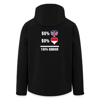 Indonésie et Grande-Bretagne 100% Genius Flag - Veste softshell homme en polyester recyclé Stanley/Stella - noir - Dos - AI Model Male 185 light (185cm)