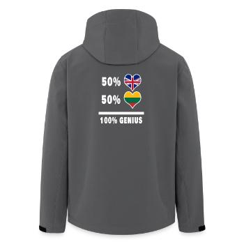 Lithuania and Great Britain 100% Genius Flag - Men’s Recycled Softshell Jacket by Stanley/Stella - anthracite - Back - AI Model Male 185 light (185cm)