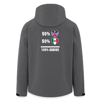 Mexico and Great Britain 100% Genius Flag - Men’s Recycled Softshell Jacket by Stanley/Stella - anthracite - Back - AI Model Male 185 light (185cm)