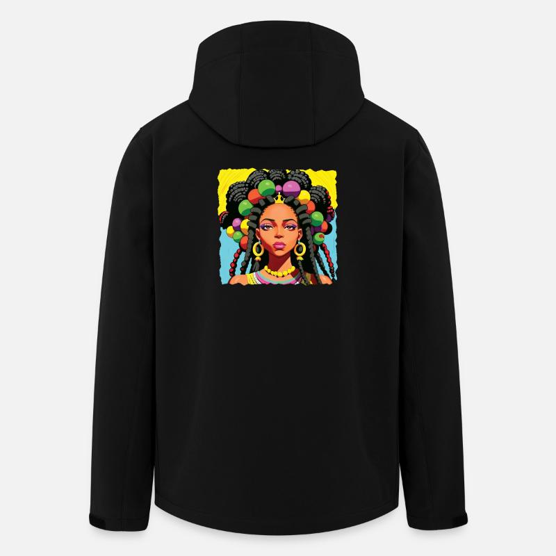 Schwarze Frau mit Dreadlocks - Recycelte Männer Softshell-Jacke von Stanley/Stella - Schwarz