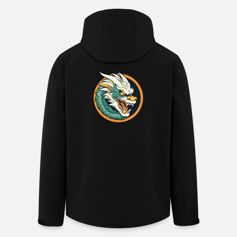 Dragon Crest: Ember Dragon Emblem - Men’s Recycled Softshell Jacket by Stanley/Stella - black