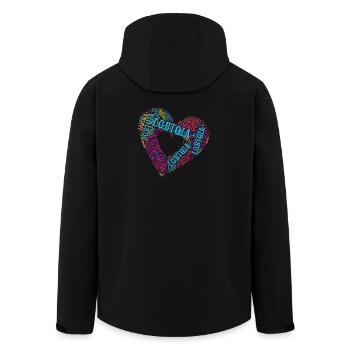 LGBTQIA+ Double Heart Word Cloud Gay Pride T-Shirt - Veste softshell homme en polyester recyclé Stanley/Stella - noir - Dos - AI Model Male 185 light (185cm)