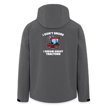 Biobauer Fahrzeug Kraftfahrzeug Traktor Statement - Recycelte Männer Softshell-Jacke von Stanley/Stella - Anthrazit - Hinten - AI Model Male 185 light (185cm)