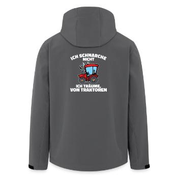 Biobauer Kraftfahrzeug Schlepper Traktor Statement - Recycelte Männer Softshell-Jacke von Stanley/Stella - Anthrazit - Hinten - AI Model Male 185 light (185cm)