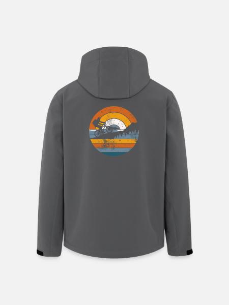 Retro Ridge Bicycle Sunset - Men’s Recycled Softshell Jacket by Stanley/Stella - black