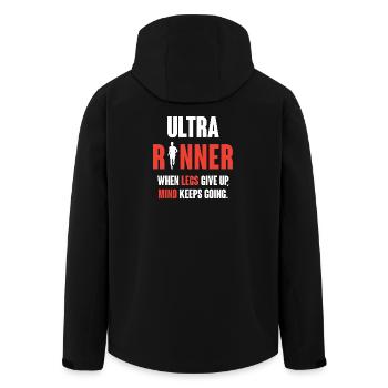Ultra-Läufer. Wenn die Beine aufgeben, geht der Verstand weiter. - Recycelte Männer Softshell-Jacke von Stanley/Stella - Schwarz - Hinten - AI Model Male 185 light (185cm)