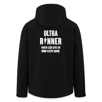 Ultra-Läufer. Wenn die Beine aufgeben, geht der Verstand weiter. - Recycelte Männer Softshell-Jacke von Stanley/Stella - Schwarz - Hinten - AI Model Male 185 light (185cm)
