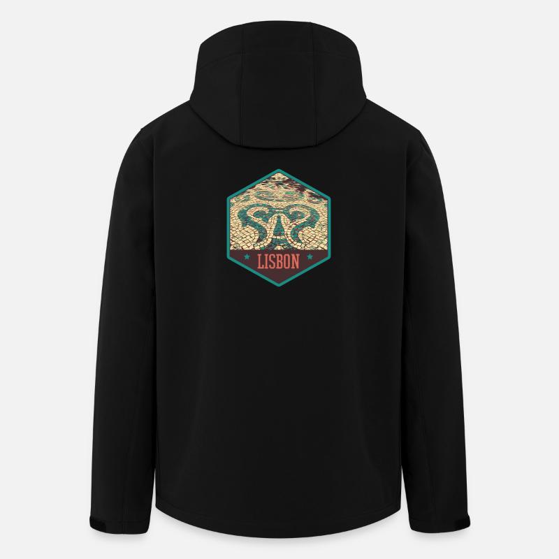 Illustration Chaussée Traditionnelle Portugal - Veste softshell homme en polyester recyclé Stanley/Stella - noir