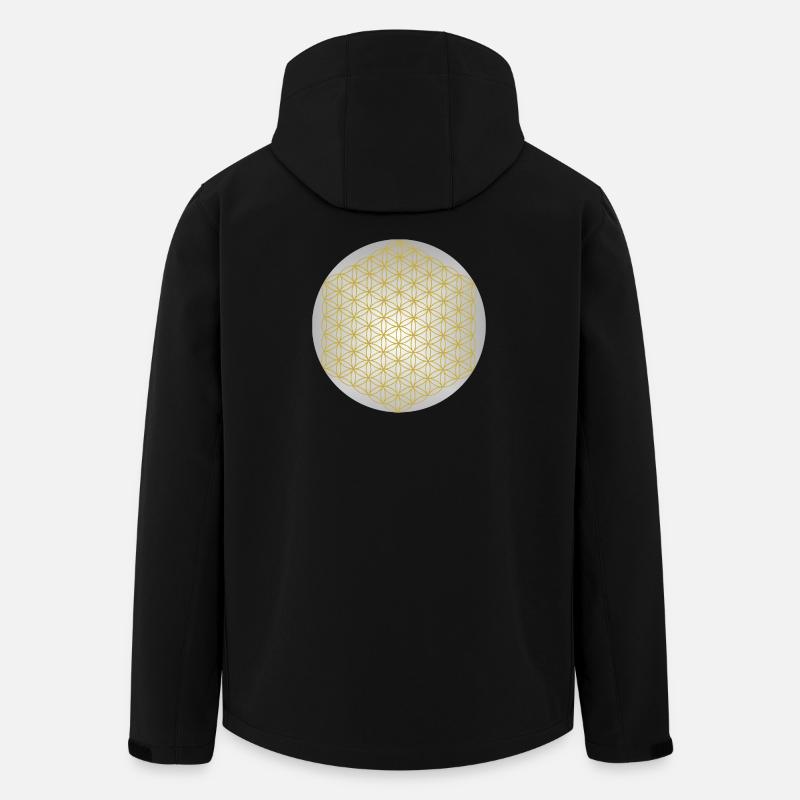 Blume des Lebens Gold - 5. Dimension - Mandala - Recycelte Männer Softshell-Jacke von Stanley/Stella - Schwarz