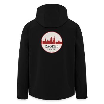 Emblème de la ligne d’horizon de Zagreb Croatie - Veste softshell homme en polyester recyclé Stanley/Stella - noir - Dos - AI Model Male 185 light (185cm)