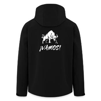 ON Y VA ! Déclaration d’énergie positive de motivation - Veste softshell homme en polyester recyclé Stanley/Stella - noir - Dos - AI Model Male 185 light (185cm)