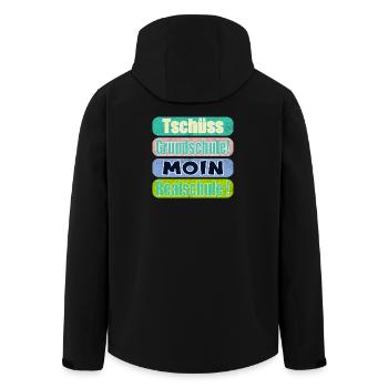 Tschüss Grundschule - Moin Realschule - Recycelte Männer Softshell-Jacke von Stanley/Stella - Schwarz - Hinten - AI Model Male 185 light (185cm)