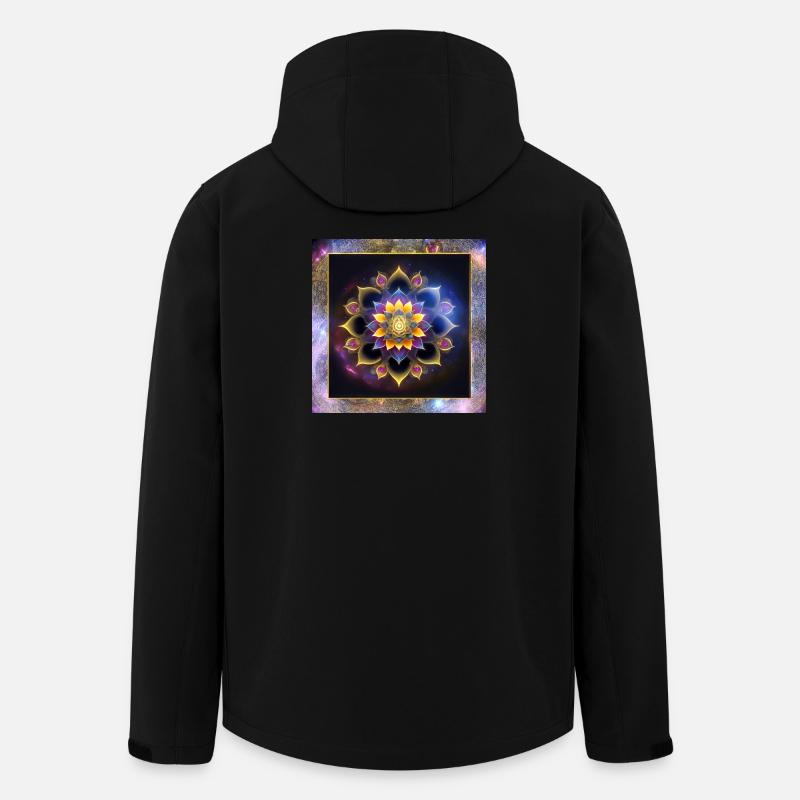 Fleur de lotus de mandala - Veste softshell homme en polyester recyclé Stanley/Stella - noir