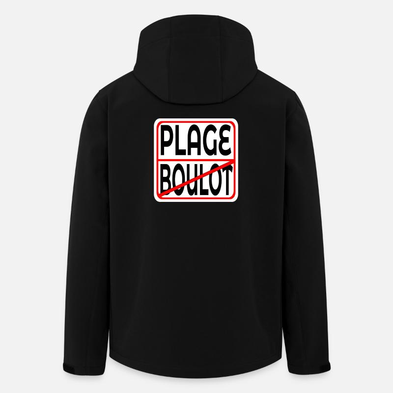 Début des vacances BOULOT PLAGE - Veste softshell homme en polyester recyclé Stanley/Stella - noir