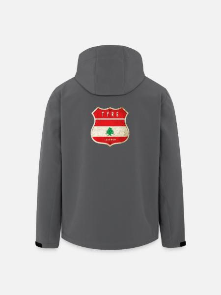 Tyre Libanon Wappen Flaggen Design - Recycelte Männer Softshell-Jacke von Stanley/Stella - Schwarz
