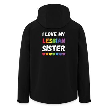 Pride Month LGBTQ - Ich liebe meine lesbische Schwester - Recycelte Männer Softshell-Jacke von Stanley/Stella - Schwarz - Hinten - AI Model Male 185 light (185cm)