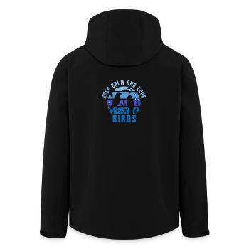 Keep calm and love birds - Men’s Recycled Softshell Jacket by Stanley/Stella - black - Back - AI Model Male 185 light (185cm)