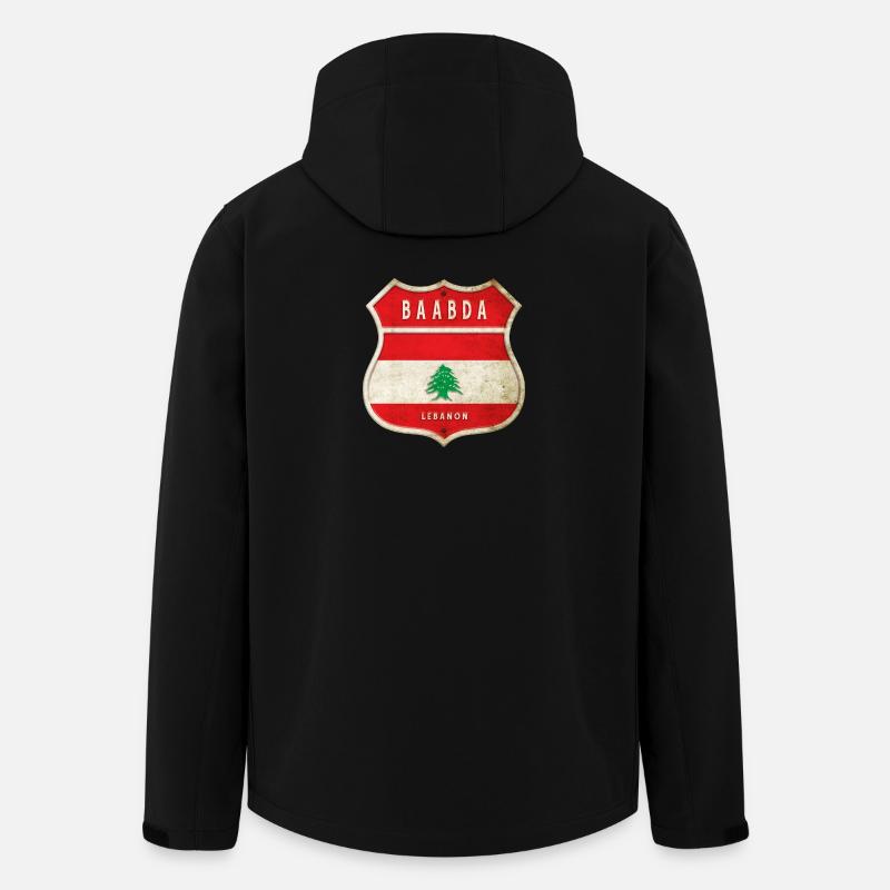 Baabda Libanon Wappen Flaggen Design - Recycelte Männer Softshell-Jacke von Stanley/Stella - Schwarz