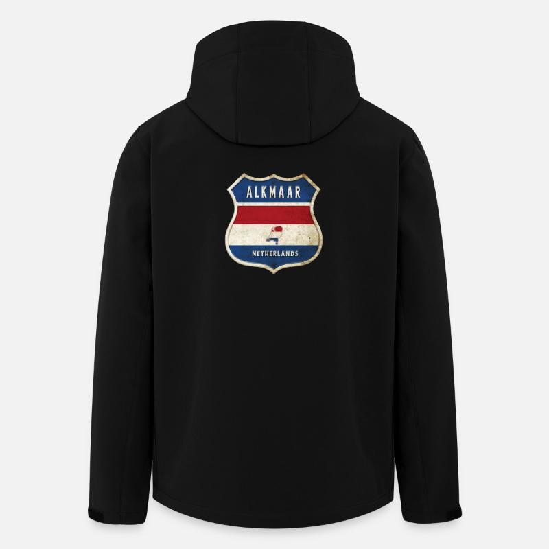 Alkmaar Niederlande Flaggen Wappen Design - Recycelte Männer Softshell-Jacke von Stanley/Stella - Schwarz