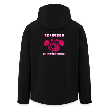 Espresso Design - Recycelte Männer Softshell-Jacke von Stanley/Stella - Schwarz - Hinten - AI Model Male 185 light (185cm)