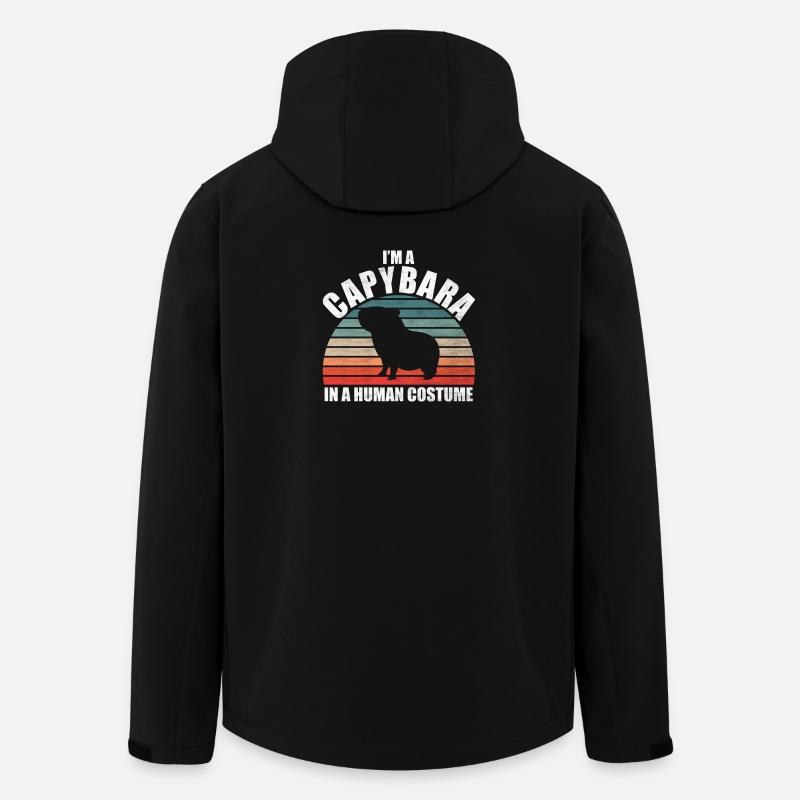 Capybara Zoo Animal Design - Men’s Recycled Softshell Jacket by Stanley/Stella - black